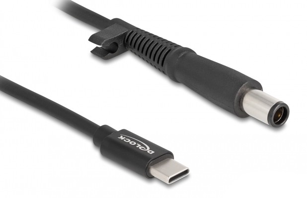 DELOCK καλώδιο τροφοδοσίας laptop 87972, USB-C σε HP 7.4x5.0mm, 1.5m, μαύρο