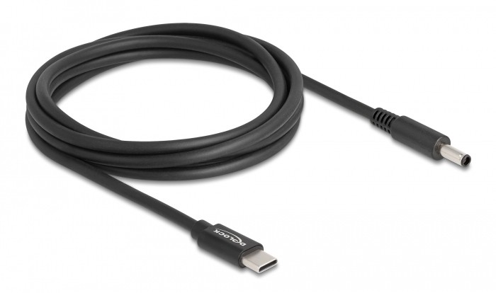 DELOCK καλώδιο τροφοδοσίας laptop 87974, USB-C σε Dell 4.5x3mm, 1.5m, μαύρο