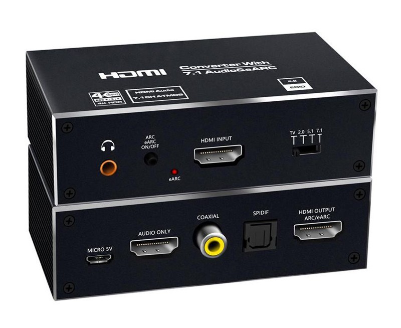 HDMI audio extractor CAB-H151, 7.1 Audio, 4K/60Hz, eARC, μαύρο