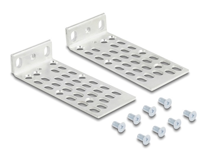 DELOCK σετ βάσεις τοποθέτησης για rack 66236, ασημί, 2τμχ