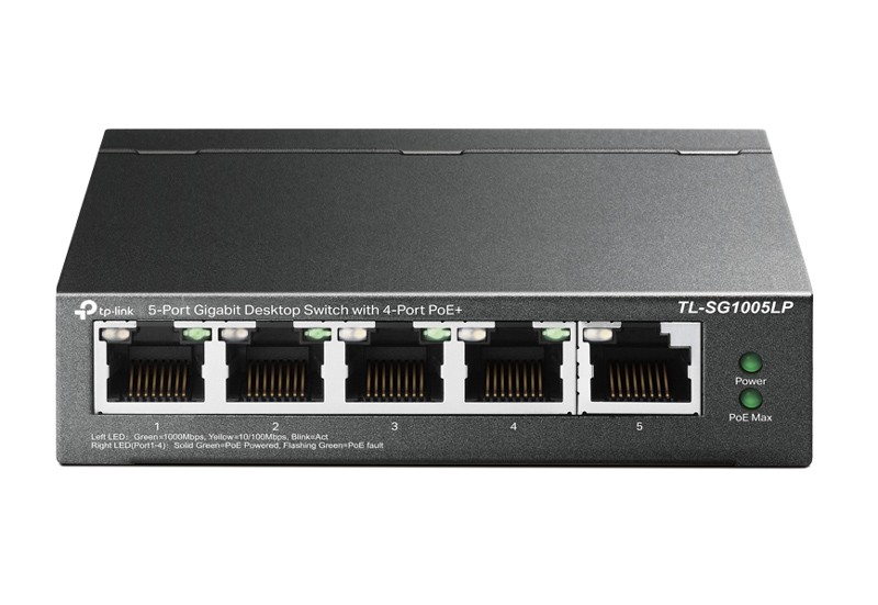 TP-LINK desktop switch TL-SG1005LP, 5-Port Gigabit, 4x PoE+, V4.0