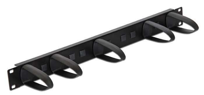 DELOCK cable management 43345 για rack 19"/1U, 5x γάντζοι, μαύρο