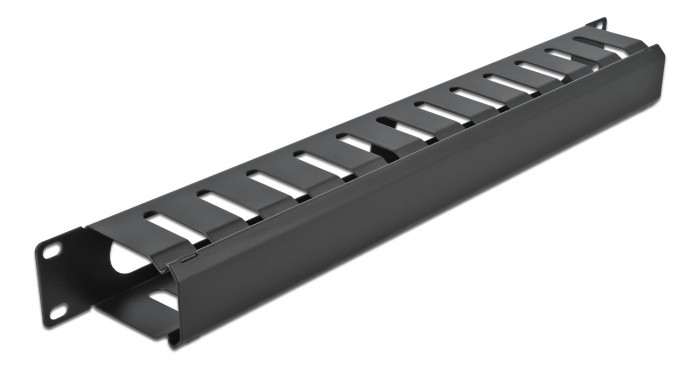 DELOCK cable management 66550 για rack 19"/1U, μεταλλικό, μαύρο