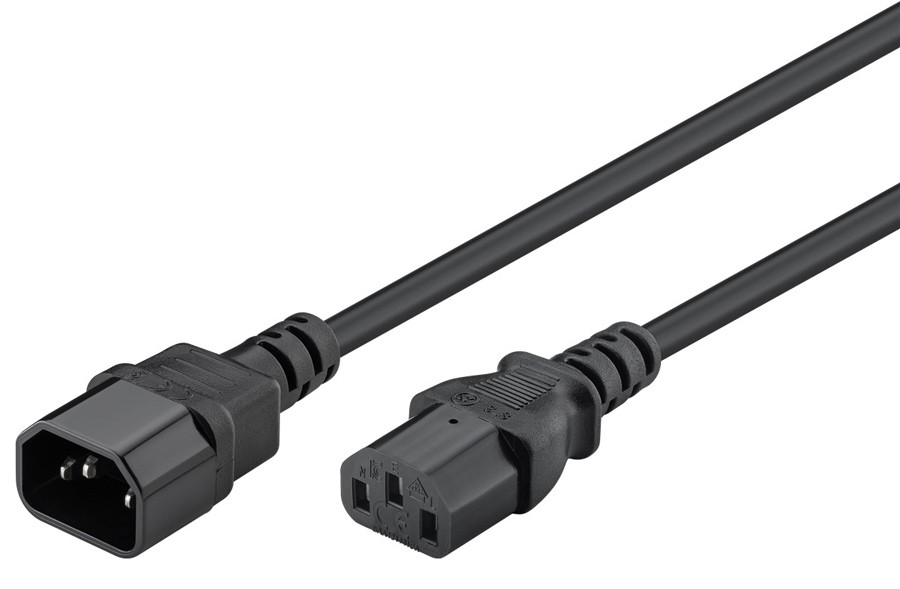 GOOBAY καλώδιο προέκτασης τροφοδοσίας 95124, 0.75mm², 0.5m, μαύρο