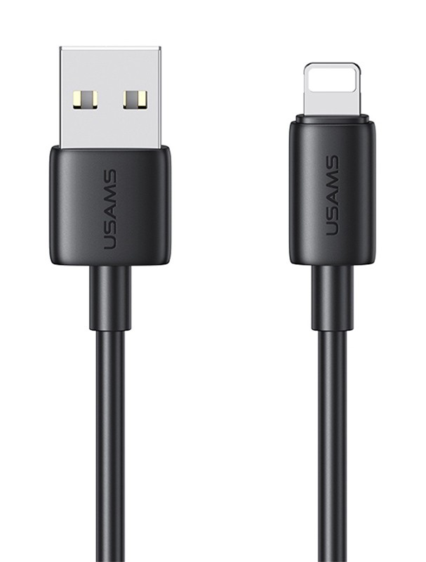 USAMS καλώδιο Lightning σε USB US-SJ709, 2.4A, 480Mbps, 1m, μαύρο