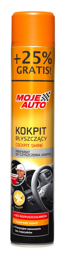 MOJE AUTO σπρέι γυαλίσματος πλαστικών αυτοκινήτου 19-009E, βανίλια, 750ml
