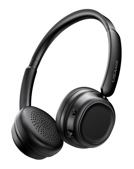 USAMS headphones SR01, ασύρματα, ANC, Φ40mm, 350mAh, μαύρα