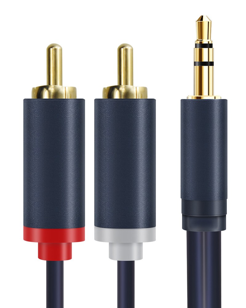 CABLETIME καλώδιο ήχου 3.5mm σε 2x RCA CT-AV303-H12G, 15m, μπλε