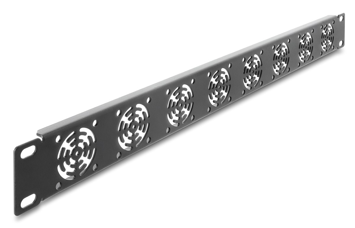 DELOCK κάλυμμα για 8x 40mm ανεμιστήρες 67414 για rack 19"/1U, μεταλλικό, μαύρο
