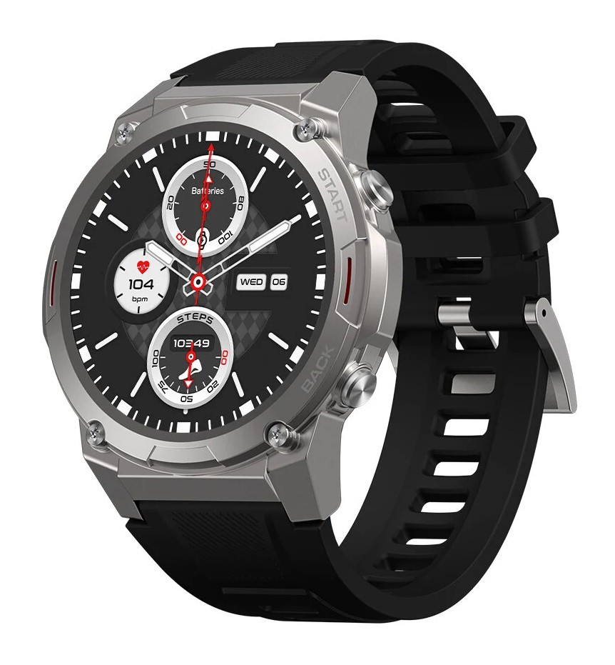 ZEBLAZE smartwatch Vibe 7 Pro, heart rate, 1.43" AMOLED, 3 ATM, ασημί