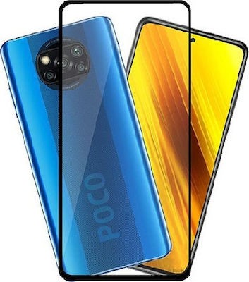 Full Face Προστασία Οθόνης Tempered Glass 9H για Xiaomi Redmi Poco X3 - Μαύρο