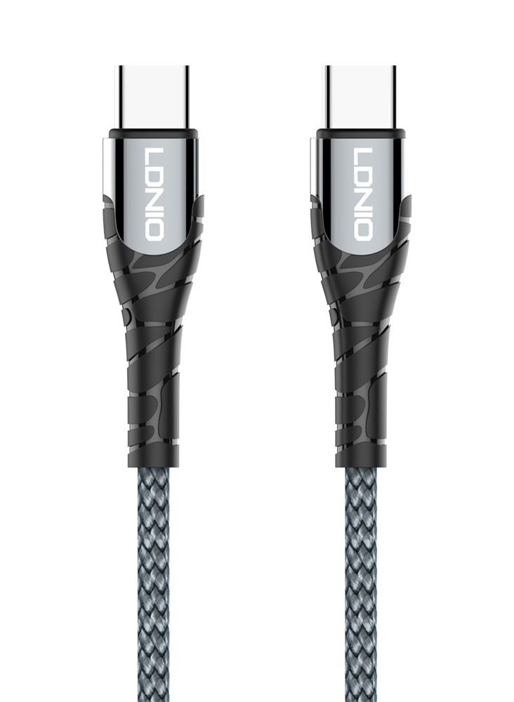 LDNIO καλώδιο USB-C σε USB-C LC101, 65W PD, 1m, γκρι