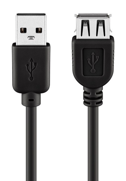GOOBAY καλώδιο USB 2.0 σε USB (F) 93601, copper, 5m, μαύρο