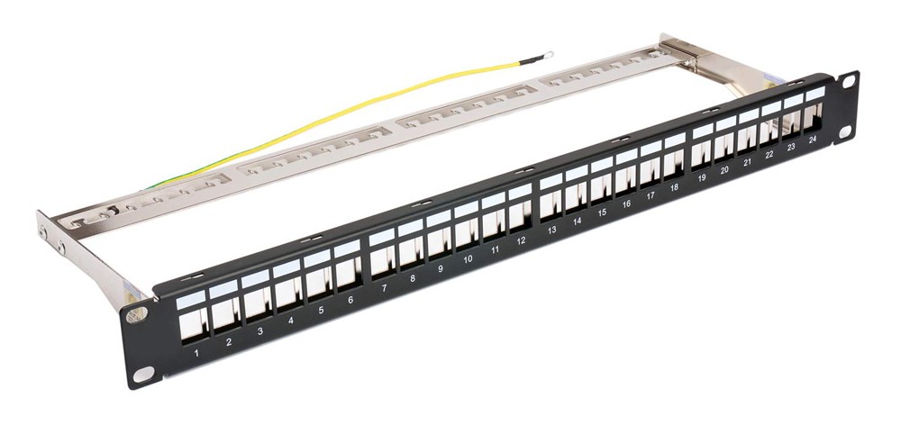 POWERTECH keystone patch panel NETW-0013, FTP 19"/1U, 24-port, 1U
