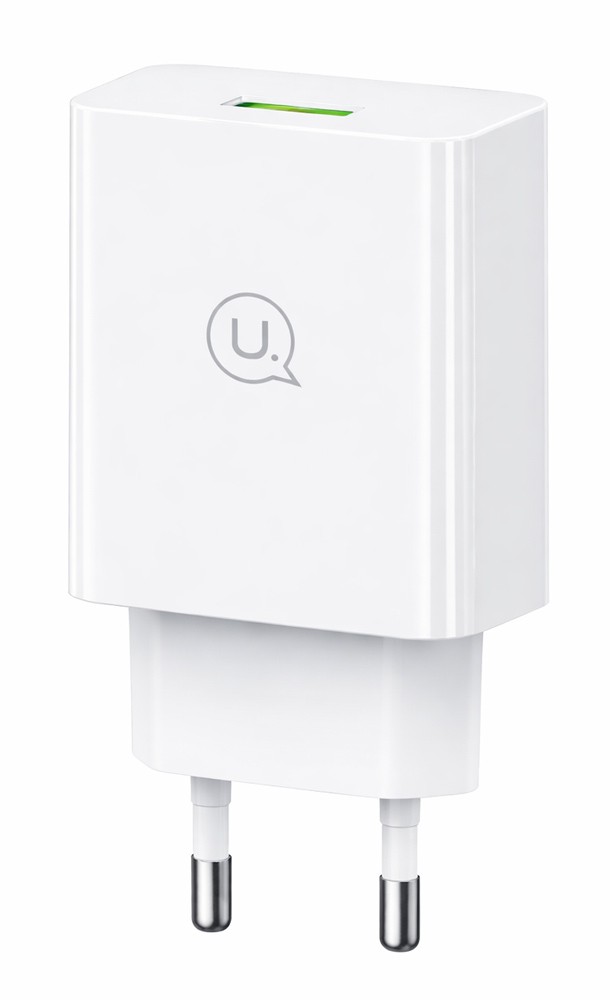 USAMS φορτιστής τοίχου T22, 1x USB, QC3.0 18W 3A, λευκός
