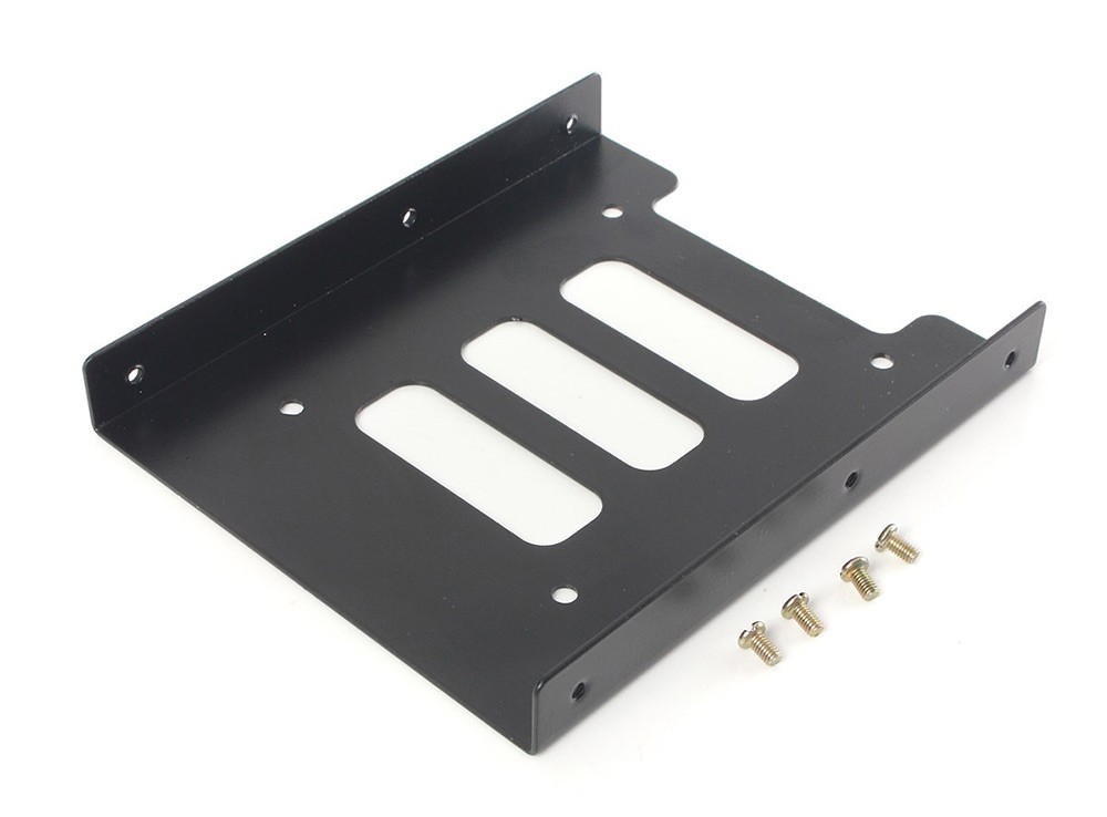 POWERTECH tray 3.5" για 2.5" HDD/SSD BRAT-003, μεταλλικό, μαύρο, 2τμχ