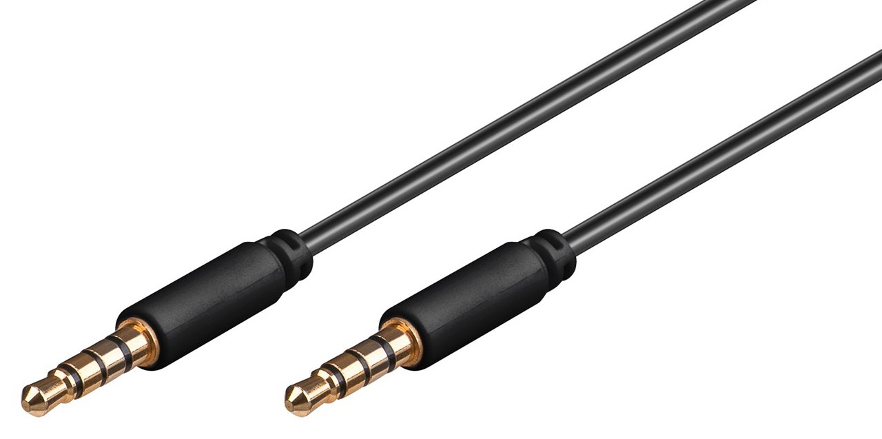 GOOBAY καλώδιο ήχου 3.5mm 63832, 4 pin stereo, copper, 3m, μαύρο