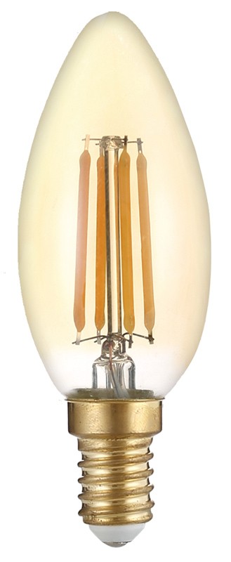 OPTONICA LED λάμπα Candle C35 Filament 1490, 4W, 2500K, E14, 400lm