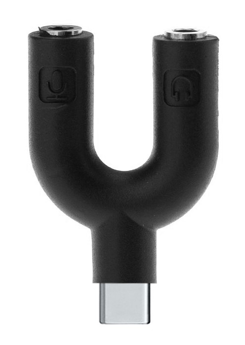 POWERTECH αντάπτορας USB-C σε 2x 3.5mm CAB-J052, μαύρος
