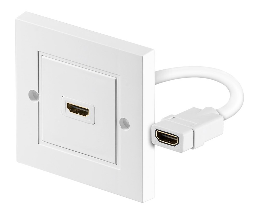 GOOBAY πρίζα τοίχου HDMI 51722, gold-plated, 4K, λευκή