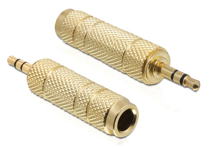DELOCK αντάπτορας 3.5mm σε 6.35mm 65360, μεταλλικό, gold plated