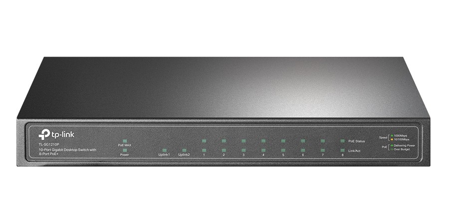 TP-LINK desktop switch TL-SG1210P, 10-Port Gigabit, 8x PoE+, Ver. 3.0