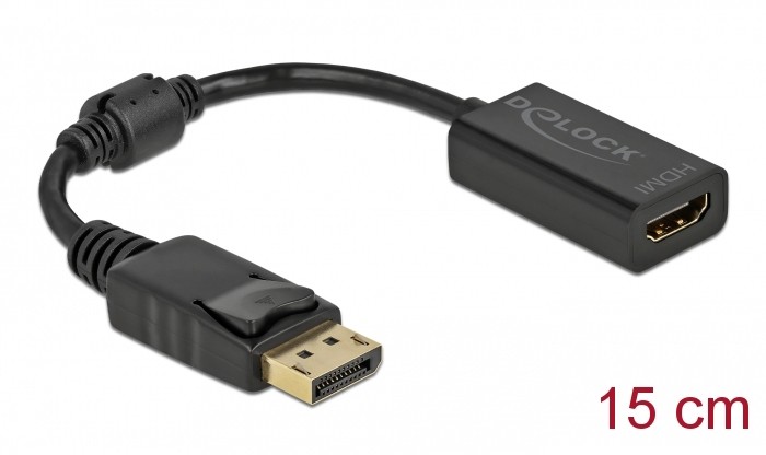 DELOCK αντάπτορας DisplayPort σε HDMI 61011, 1080p/60Hz, Passive, μαύρος