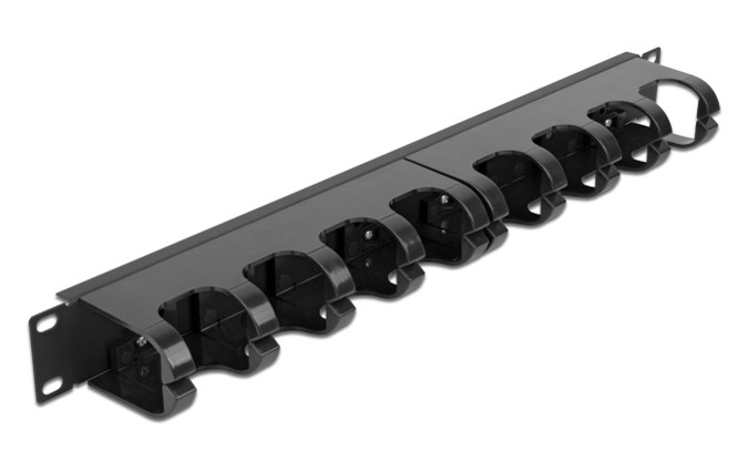 DELOCK cable management 66849 για rack 19"/1U, 10x γάντζοι, μαύρο