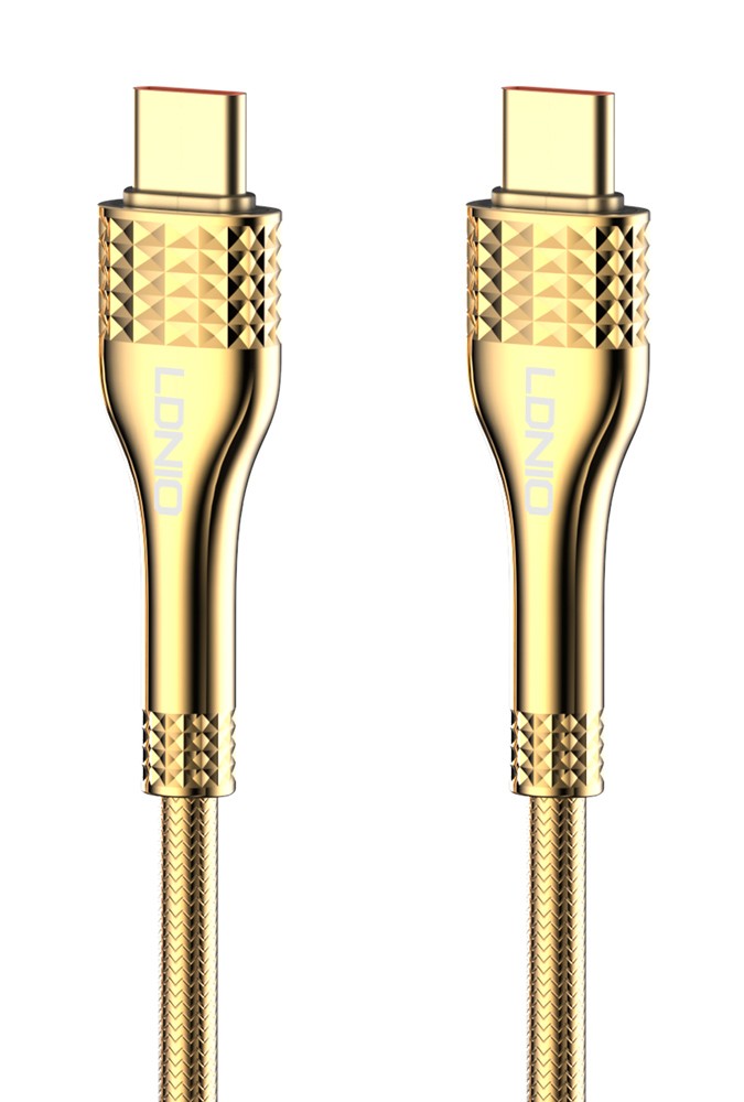 LDNIO καλώδιο USB-C σε USB-C LC651C, 65W, 1m, χρυσό
