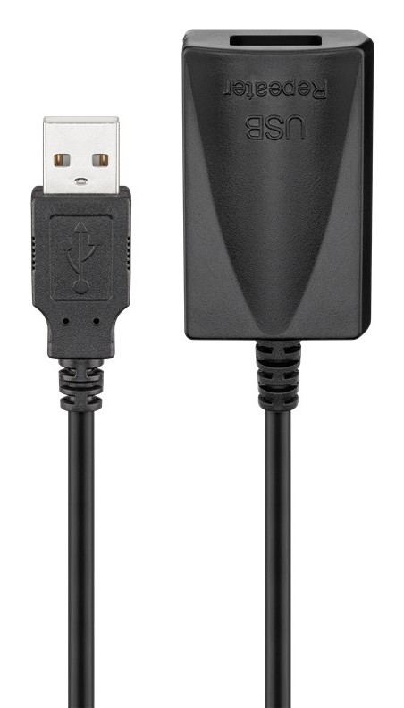GOOBAY καλώδιο προέκτασης USB 95439, active, 480Mbps, 5m, μαύρο
