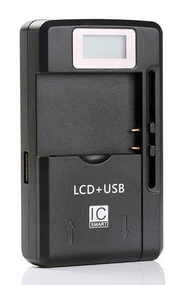 POWERTECH φορτιστής μπαταρίας κινητών QC64 με οθόνη, USB, μαύρος