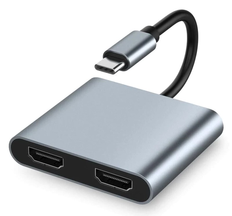 POWERTECH docking station PTH-113, 4 θυρών, USB-C, 4K, 100W, γκρι