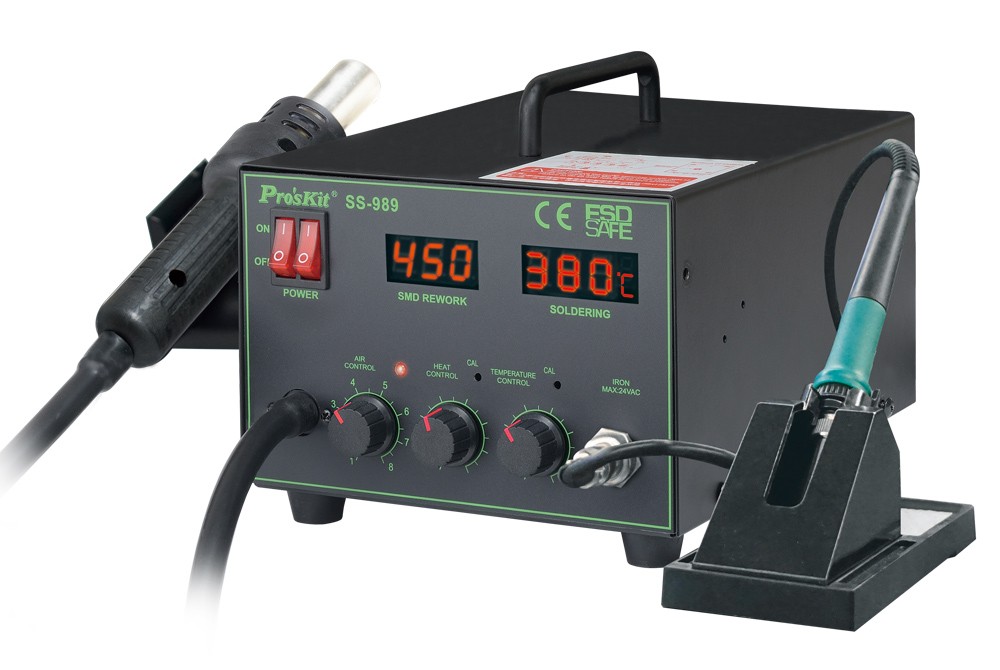 PROSKIT σταθμός συγκόλλησης SS-989B, κολλητήρι/air gun, 700W, 200-480 °C