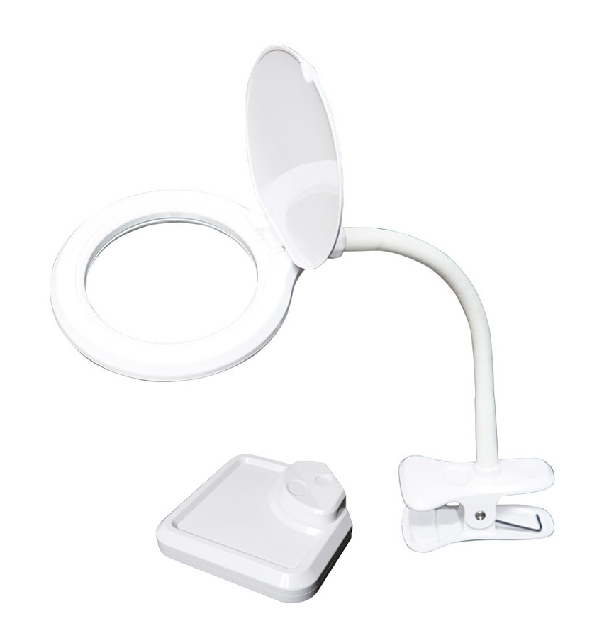 PROSKIT μεγεθυντικός φακός MA-1010U, κλιπ & βάση, LED, 3D 1.75x, λευκός