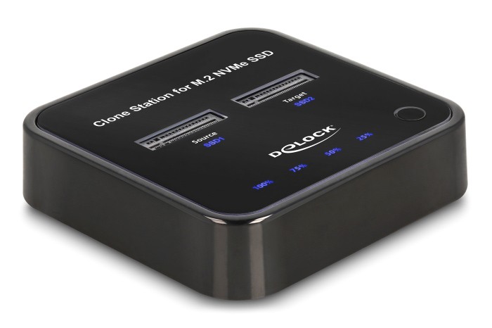 DELOCK docking station για M.2 NVMe SSD 64177, 2 θέσεων, 10Gbps, clone function, μαύρο