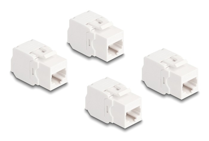 DELOCK Keystone module 86051, RJ45 σε LSA, Cat.6A UTP, λευκό, 4τμχ