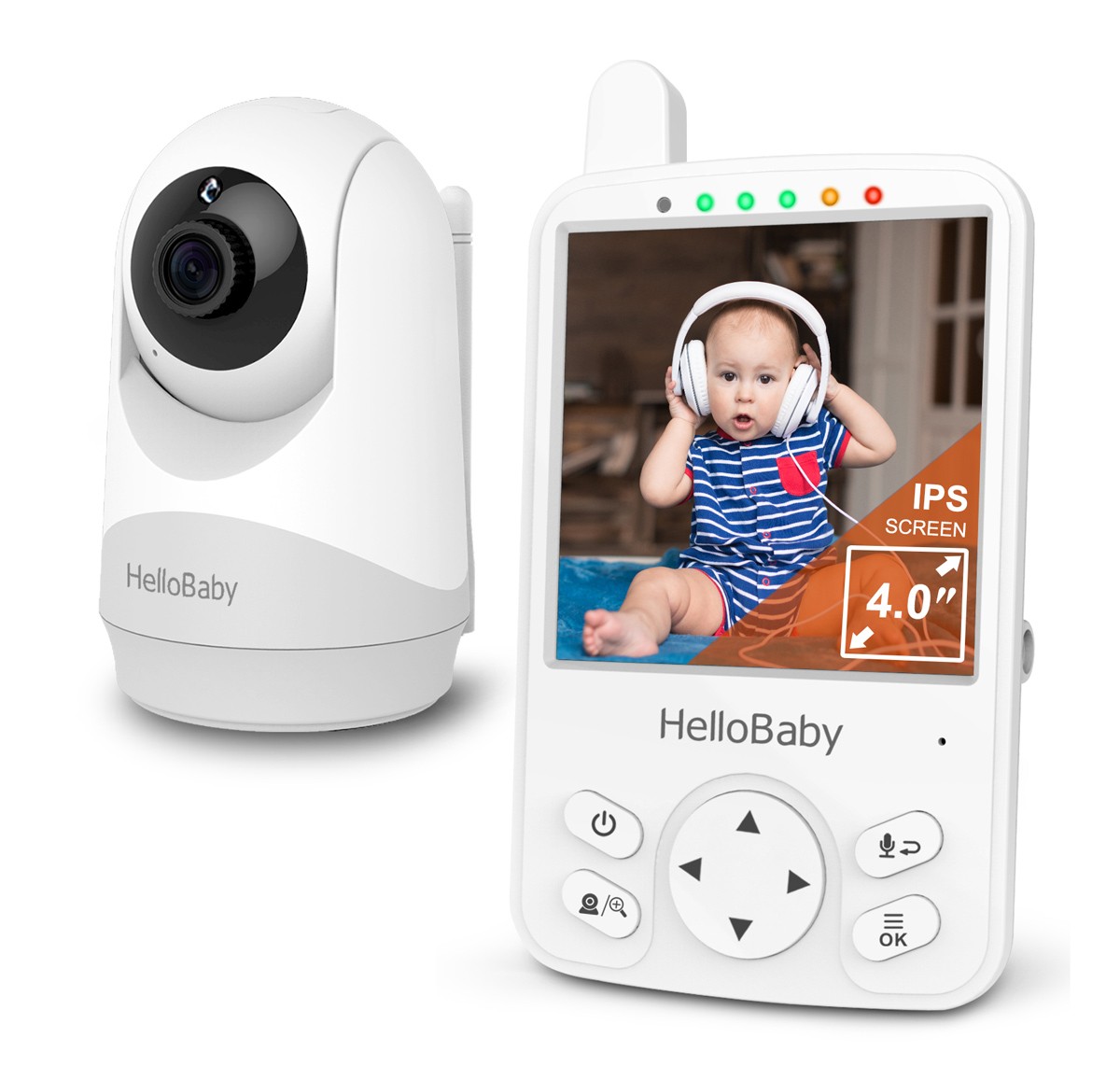 HELLOBABY ενδοεπικοινωνία μωρού HB6241 με κάμερα & οθόνη 4", 720p, PTZ