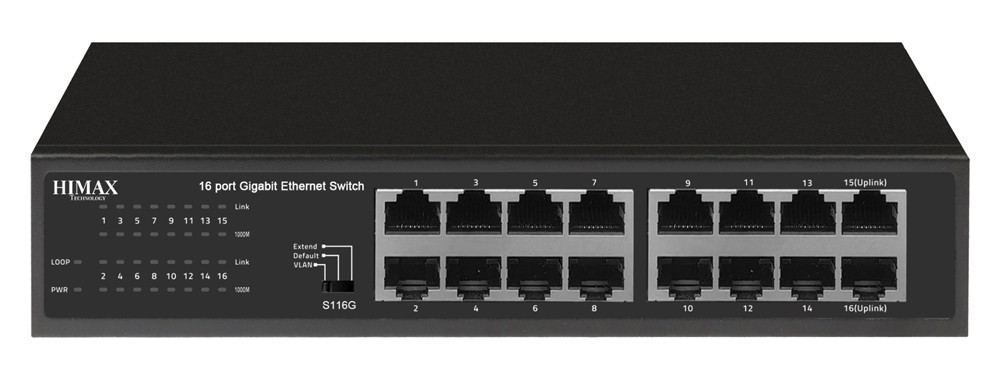 HIMAX switch S116G, 16x Ethernet θύρες, έως 1000Mbps