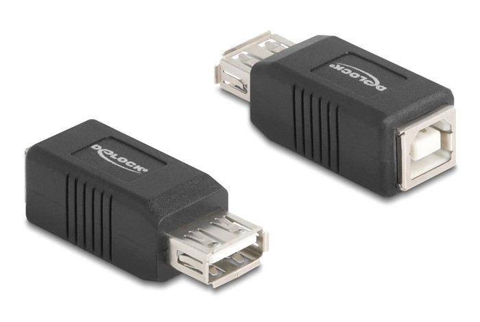 DELOCK αντάπτορας USB σε USB Type B 67203, 480Mbps, μαύρος