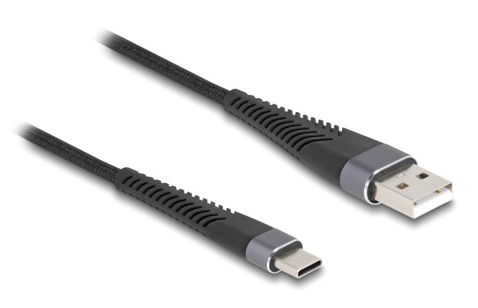DELOCK καλώδιο USB σε USB-C 81122, 60W, 480Mbps, 2m, μαύρο