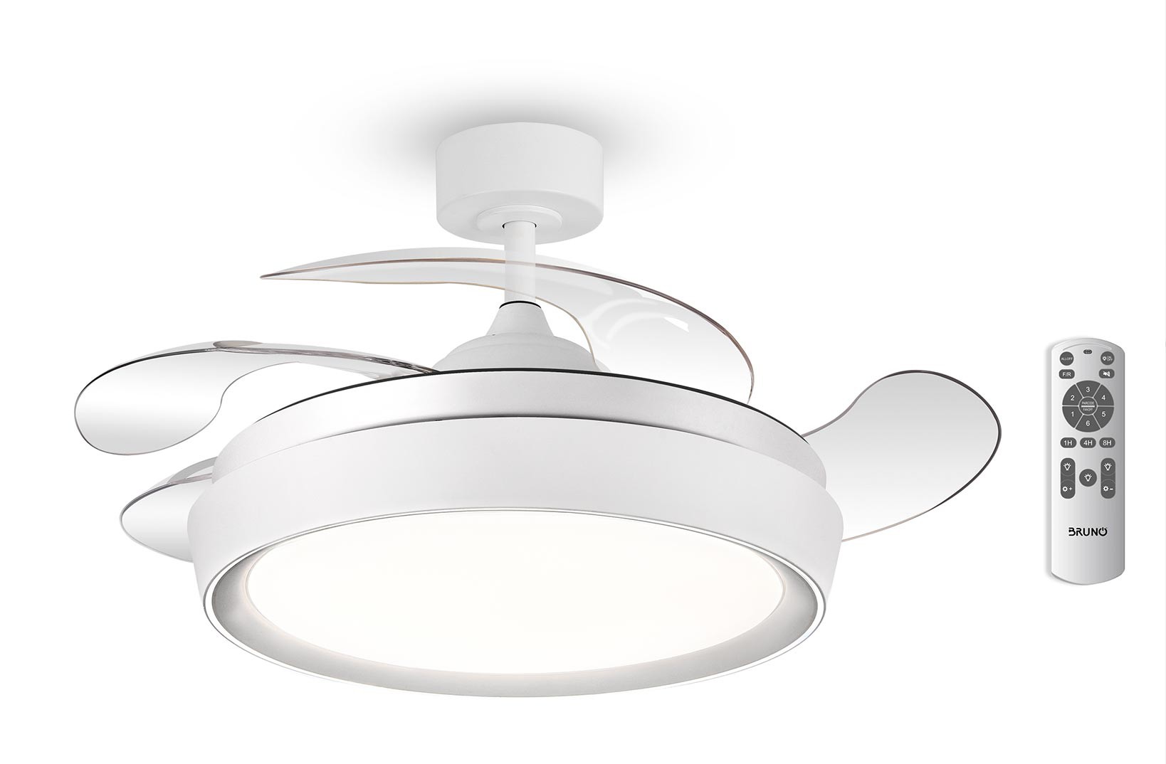 BRUNO ανεμιστήρας οροφής με LED φως BRN-0227, AC 82W, 42", Φ107x35cm, λευκός