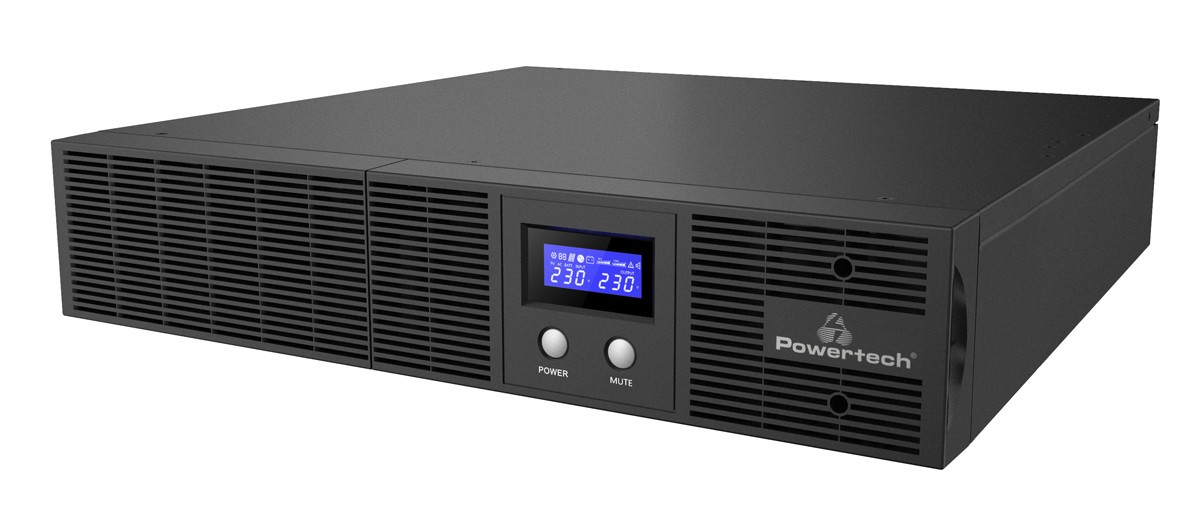 POWERTECH UPS Line Interactive PT-1409 για rack 2U, με οθόνη, 3000VA/2100W, 8x AC output