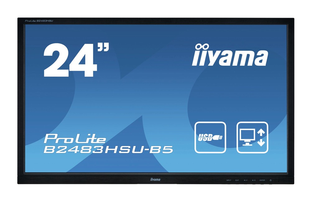 IIYAMA used οθόνη B2483HSU LED, 24" 1920x1080, VGA/DVI/DisplayPort, χωρίς βάση, Grade B