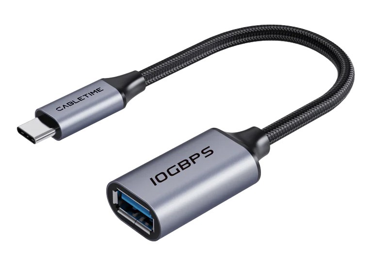 CABLETIME αντάπτορας USB-C σε USB CT-CMAF10-AGL, 10Gbps, γκρι