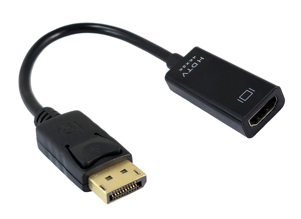POWERTECH αντάπτορας DisplayPort σε HDMI CAB-DP076, 4K/60Hz, 0.1m, μαύρος