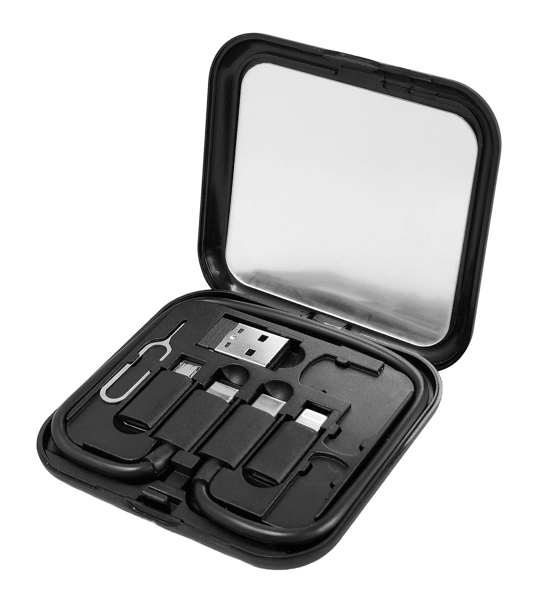 POWERTECH all in one κιτ φόρτισης με καλώδιο & αντάπτορες CAB-U162, 60W, 30cm, μαύρο