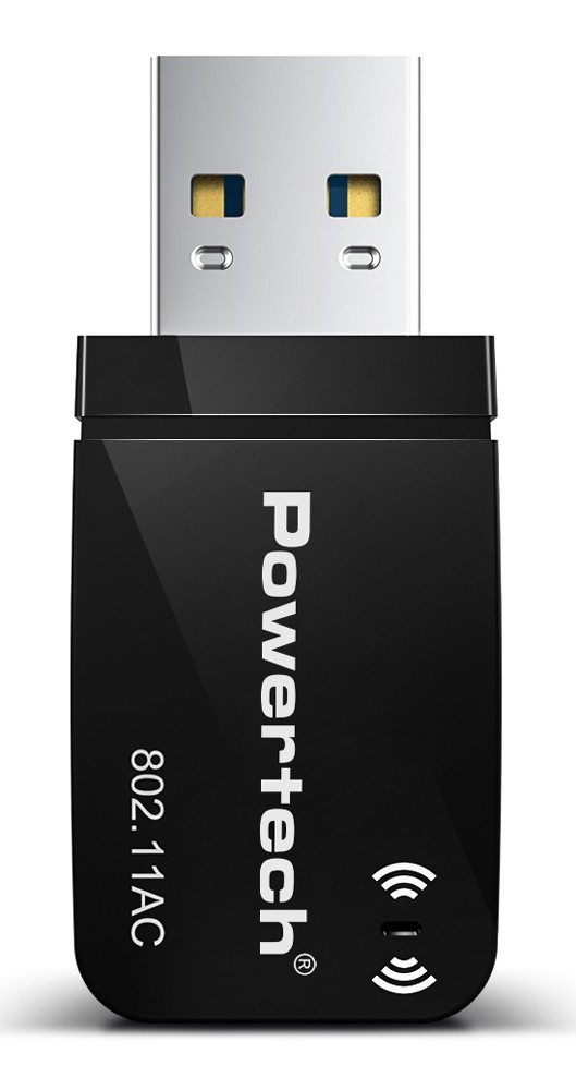 POWERTECH ασύρματος USB αντάπτορας δικτύου PT-1450, 1300Mbps dual band WiFi