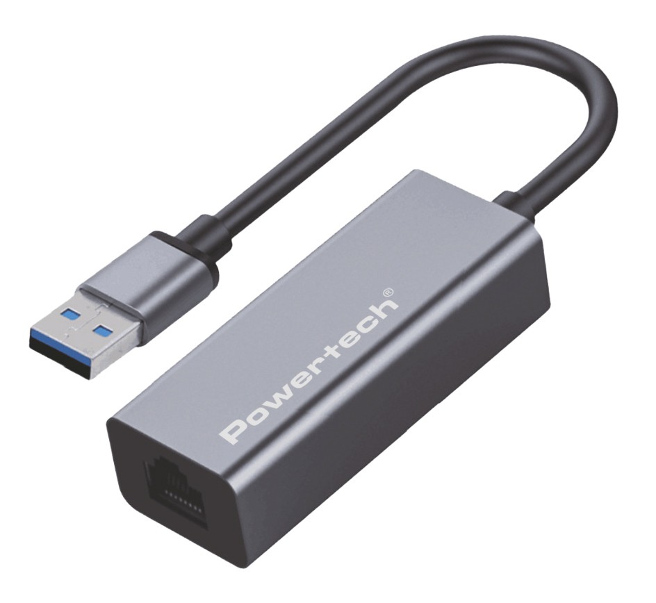 POWERTECH αντάπτορας δικτύου PT-1454, USB, 1000Mbps Ethernet, γκρι