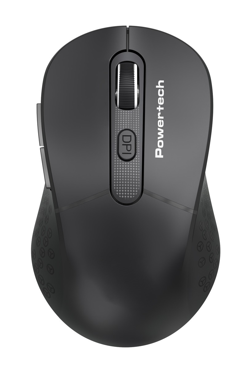 POWERTECH ασύρματο ποντίκι PT-1466, USB δέκτης, έως 1600DPI, μαύρο