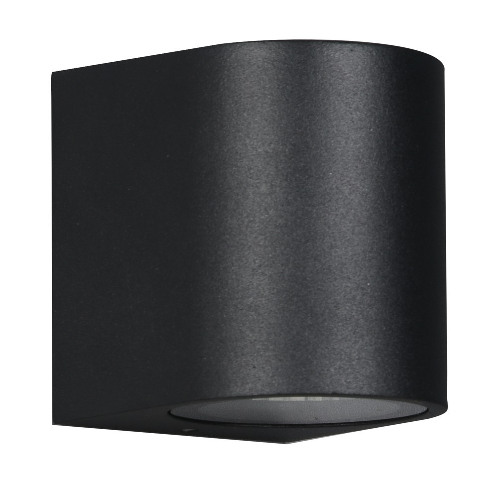 POWERTECH φωτιστικό τοίχου HLL-0187 για GU10 λάμπα, μεταλλικό, IP65, μαύρο